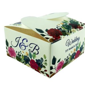 Blue Pink Floral – Personalised Butterfly Party Favour Box
