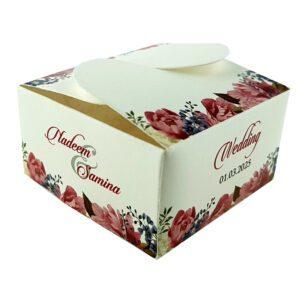 Light Coral Floral – Personalised Butterfly Party Favour Box