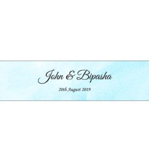 Blue Watercolour – Long Personalised Favour Stickers