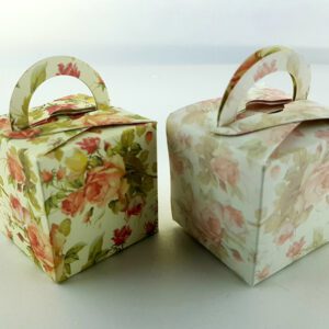 Classic Orange Rose – Printed Cube Floral Favour Box