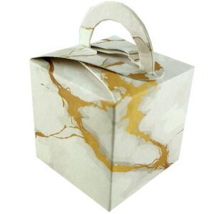 White Marble – Printed Cube Favour Box