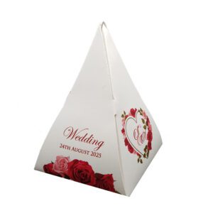 Red Rose - Personalised Pyramid Party Favours Box