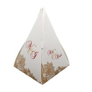 Gold Rings - Personalised Pyramid Party Favour Box