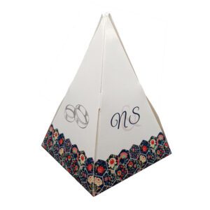 Hex Damask – Personalised Pyramid Party Favour Box