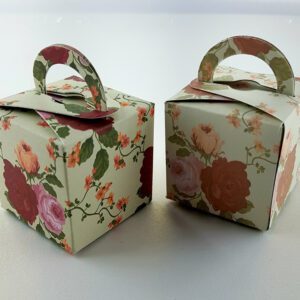 Animated Red & Orange Rose – Printed Cube Floral Favour Box