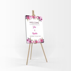 Fuschia Rose - A1 Mounted Welcome Poster