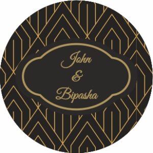 Gold Deco – Circle Personalised Favour Stickers