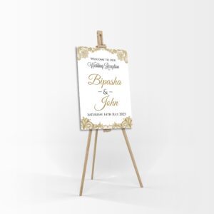 Gold Swirls - A1 Mounted Welcome Poster