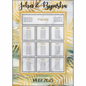 Gold Turquoise Marble – A1 Table Plan