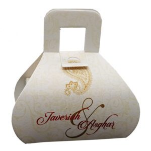 Gold Paisley Handbag Party Favour Box