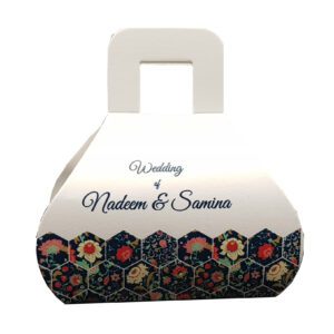 Hex Damask - Personalised Handbag Party Favour Box