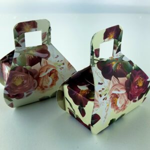 Cream Maroon Floral – Printed Handbag Floral Favour
