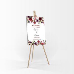 Maroon Rose - A1 Mounted Welcome Poster