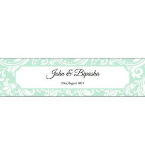 Mint Floral – Long Personalised Favour Stickers