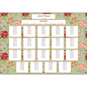 Mint Floral – A1 Table Plan