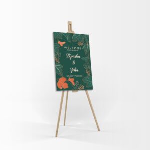 Dark Green Leaves Welcome Poster