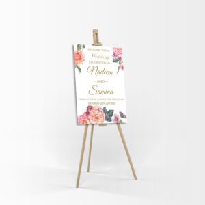 Orange Floral - A1 Mounted Welcome Poster
