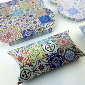 Blue Arabesque – Printed Pillow Favour Box