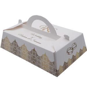 Gold Damask – Personalised Rectangle Party Favour Box