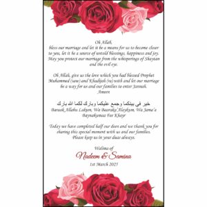 Red Rose – Flat Place Card