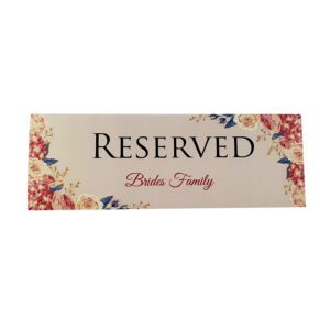 Pink Floral – Personalised Reservation Table Card
