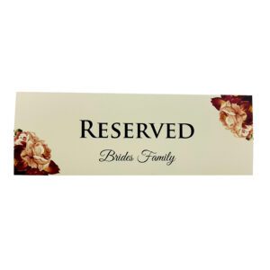 Minimalist Red Pink Floral – Personalised Reservation Table Card
