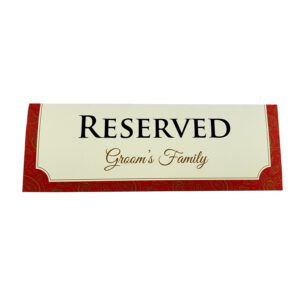 Red Border – Personalised Reservation Table Card