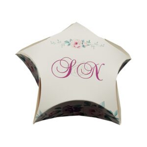 Pink Floral - Personalised Star Party Favour Box