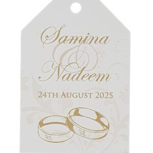 Light Gold Rings – Personalised Favour Luggage Tags