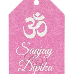 Pink OM – Personalised Favour Luggage Tags