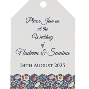 Hex Damask – Personalised Favour Luggage Tags