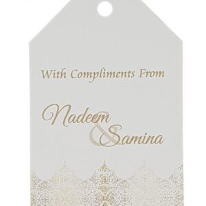 Gold Damask – Personalised Favour Luggage Tags