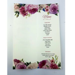 Blush Rose Wreath – Personalised Freestanding Menu’s