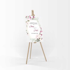 Purple Green Floral – A1 Mounted Welcome Poster