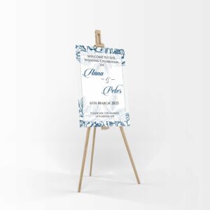 Blue Floral – A1 Mounted Welcome Poster