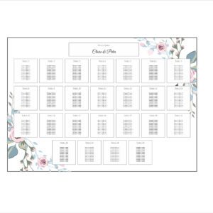 Pastel Floral Wreath – A1 Table Plan