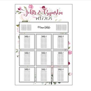 Purple Green Floral – A1 Table Plan