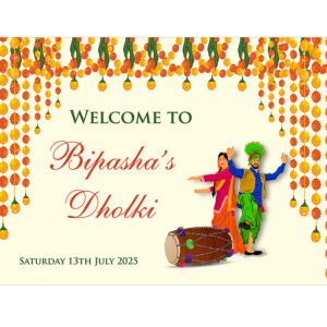 Dholki Night Mounted Welcome Poster