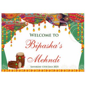 Mehndi Party Mounted Welcome Poster