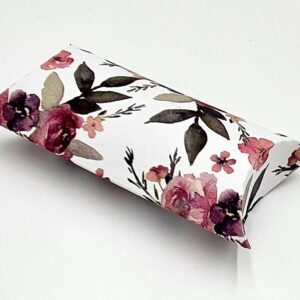 Deep Red Floral - Printed Pillow Favour Box