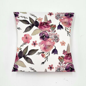 Deep Red Floral - Printed Large Pillow Favour Box