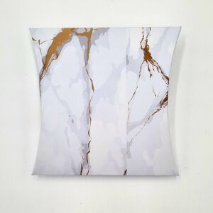 White Marble - Printed Large Pillow Favour Box