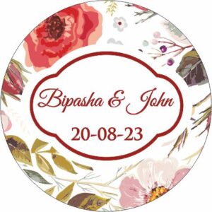 Red Forrest Wedding Circle Personalised Favour Stickers | My Favours