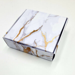 White Marble Print Square Favour Box - Elegant Gift Event Favours