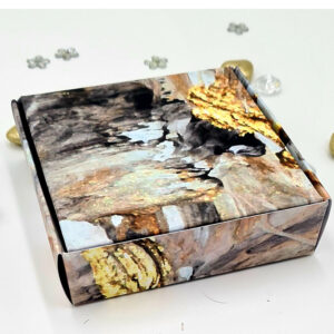 Stylish Black Marble Print Square Favour Boxes - Perfect for any Event