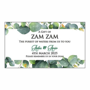 Forrest Leaf Zam Zam Bottle Stickers Wedding | My Favours