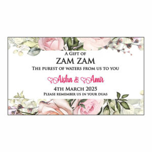 Pink Green Personalised Zam Zam Bottle Wedding Stickers | My Favours