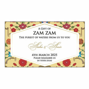 Vintage Floral Personalised Zam Zam Bottle Wedding Stickers|My Favours